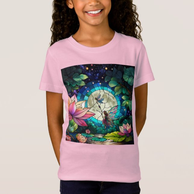 Camiseta Stained Glass Little Fairy With Dragonfly (Frente)