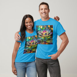 Camiseta Stained Glass Vibrant Lotus Flower