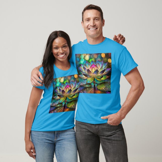 Camiseta Stained Glass Vibrant Lotus Flower (Unissex)