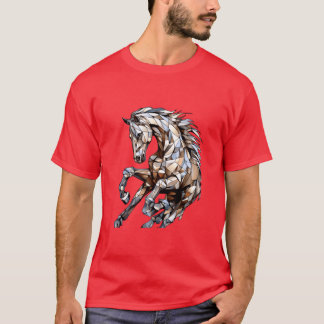 Camiseta Stallion Horse Geométrico Pattere Horses Art vinta