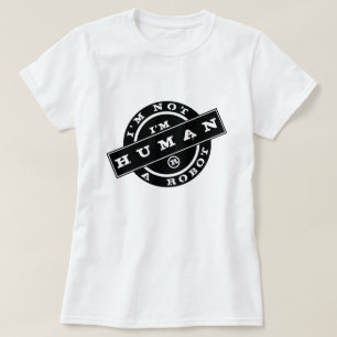 Camiseta Stamp Text T-Shirt I'm Not A Robot - I'm Human