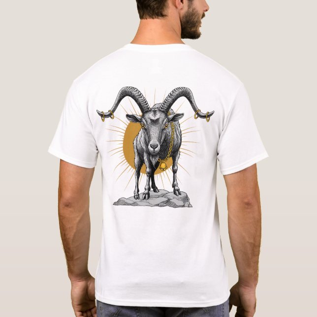 Camiseta Stance of the Goat – Bold Artistic Animal Illustra (Verso)