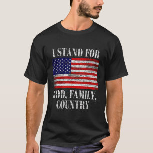 Camiseta Stand For God Family Country American Flag Patriot