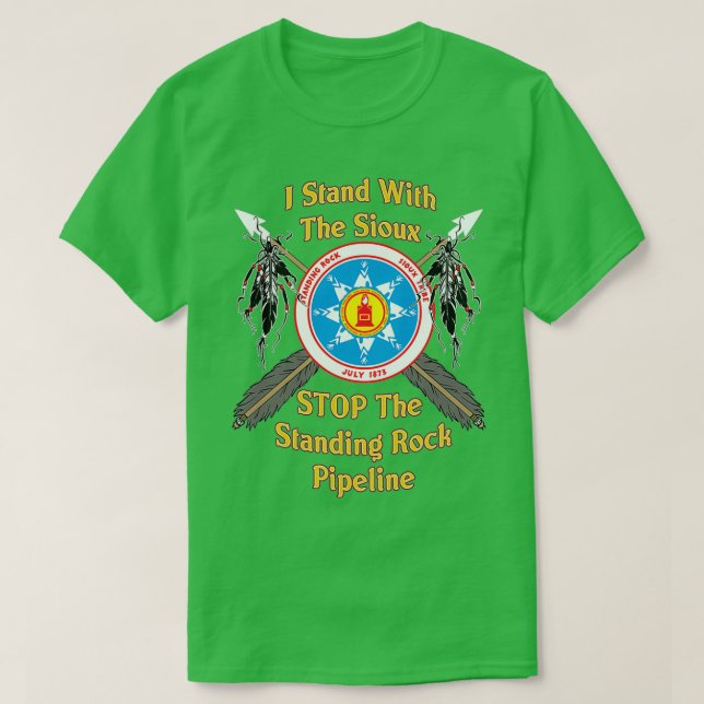 Camiseta Stand Rock Sioux cruzou setas nativas americanas (Frente do Design)