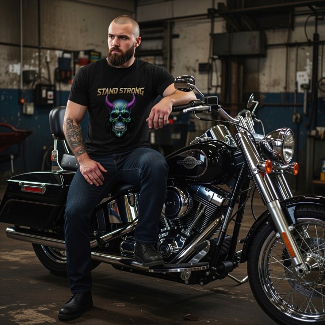 Camiseta Stand Strong Neon Skull Graphic (Criador carregado)