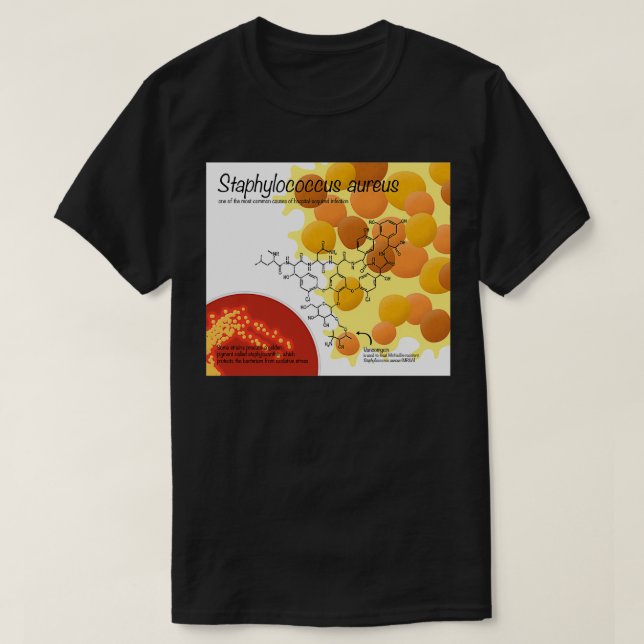 Camiseta Staphylococcus aureus (Frente do Design)