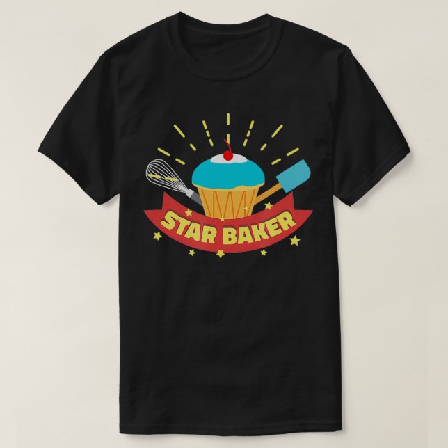 Camiseta Star Baker I Funny Baking Cupcake Muffin  (Frente do Design)