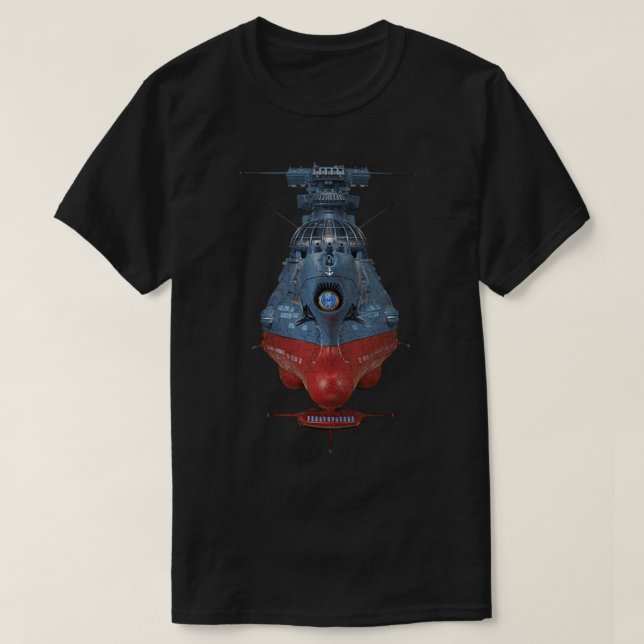 Camiseta Star Blazers - Ginga - Navio de batalha - Yamato - (Frente do Design)