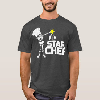 Camiseta Star Chef Cook Skeleton Stars Kitchen Gift 