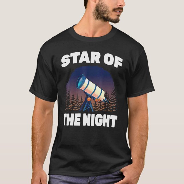 Camiseta Star Gazing - Star Of Night - Astrônomo - Con (Frente)
