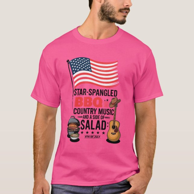 Camiseta Star Spanged CHURRASCO Country Music Salad 4 de ju (Frente)