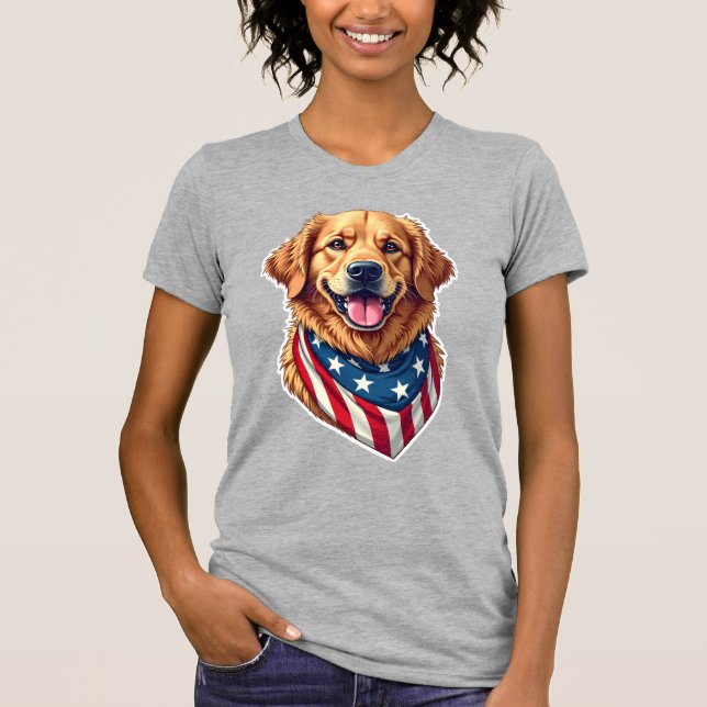 Camiseta Star Spangled Golden Retriever Vintage Tee 4 (Frente)