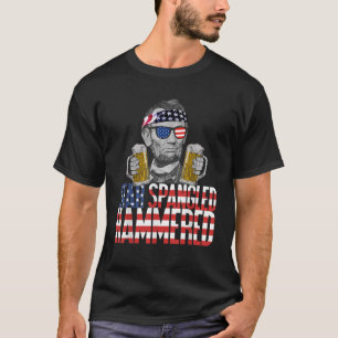 Camiseta Star Spangled Hammered Abraham Lincoln Beer Lover