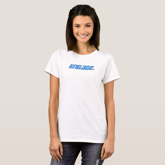 Camiseta Star Trek Picard - Engage (Blue w/black border) (Frente Completa)