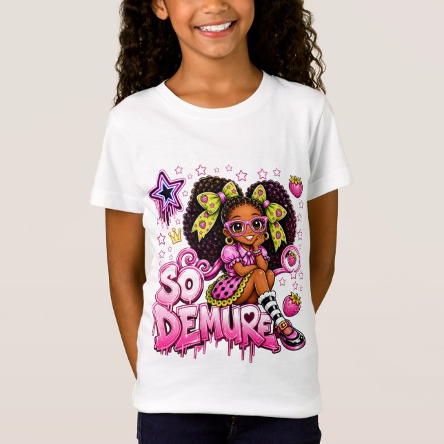 Camiseta StarBerry™ So Demure Rosa Neon Grafite (Frente)