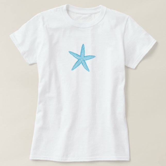 Camiseta Starfish Aqua Blue (Frente do Design)