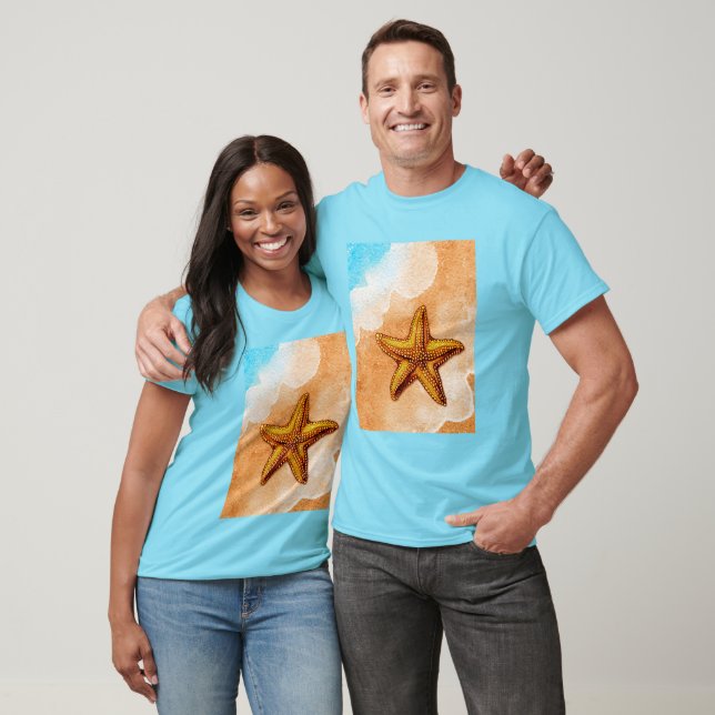 Camiseta Starfish da Aquarela na Praia (Unissex)