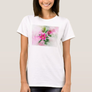 Camiseta Stargazer Lily Flor Watercolor - wb 02