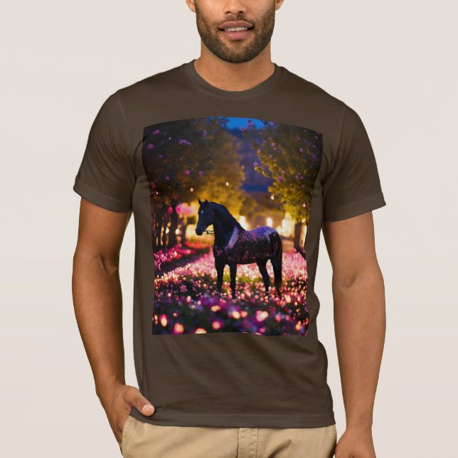 Camiseta Starlion Stallion em um Jardim Flor (Frente)