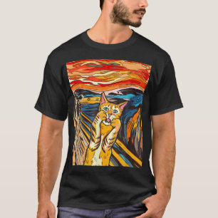 Camiseta StarNight Cat Van Gogh Cat Lover Cat Mãe Da