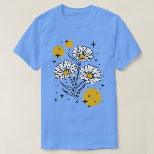 Camiseta Starry Daisies Flores Stars Natureza Floral (Frente do Design)
