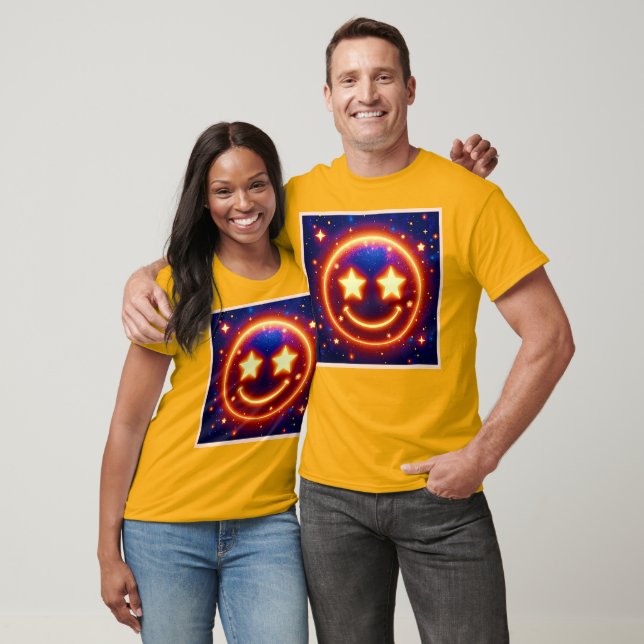 Camiseta Starry-Eyed Glow Emoji (Unissex)