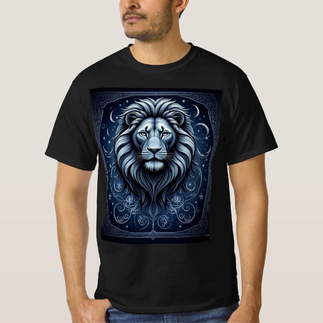 Camiseta Starry Leo: Celestial Lion T-Shirt (Frente)