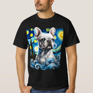 Camiseta Starry Night Bulldog T-Shirt - Cachorro Artístico
