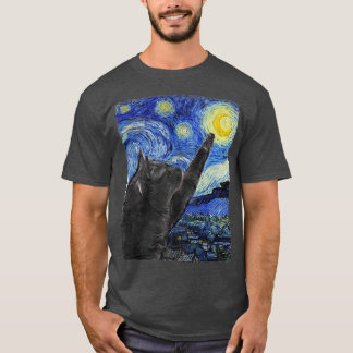 Camiseta Starry Night Cat Van Gogh Cat977