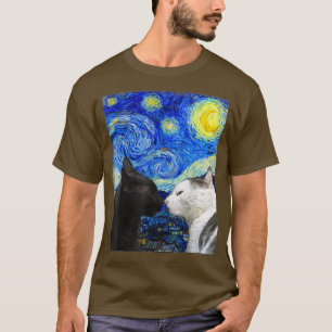 Camiseta Starry Night Cat Van Gogh Cat T-Shirt