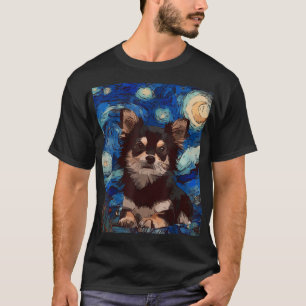 Camiseta Starry Night Chubby Chihuahua Dog Painting Dog Lov