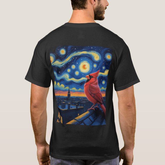 Camiseta Starry Night com Cardinal de Norte (Verso)
