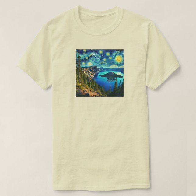 Camiseta Starry Night Crater Lake National Park (Frente do Design)