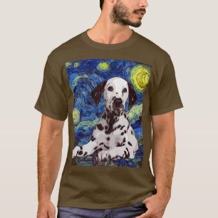 Camiseta Starry Night Dotted Dalmatic Dog Painting Dog Lov