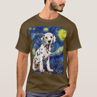 Camiseta Starry Night Dotted Dalmatic Dog Painting Dog Lov