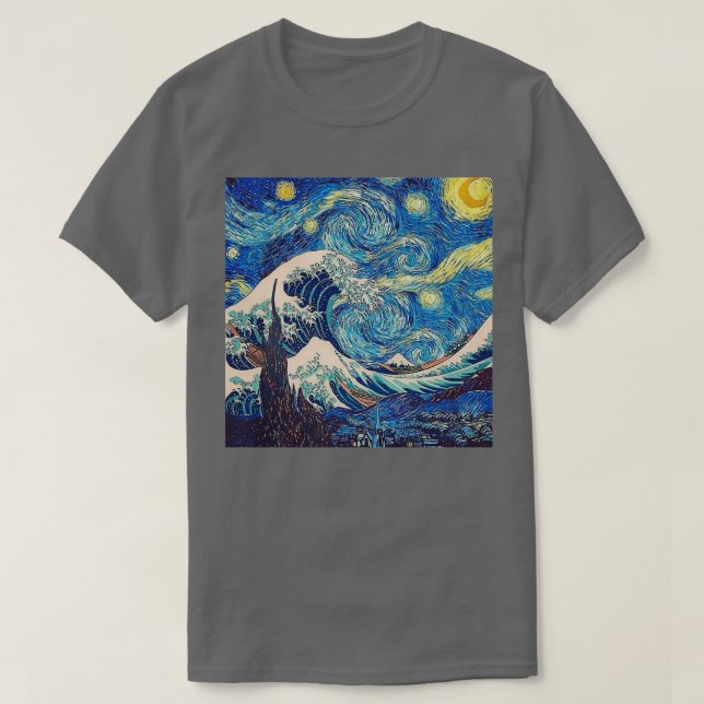 Camiseta Starry night encontra onda de Excelente (Frente do Design)