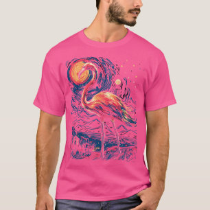 Camiseta Starry Night Flamingo Oferece Retro Vintage Funny 