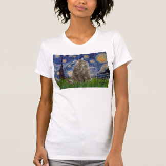 Camiseta Starry Night - Gato da Floresta Norueguesa
