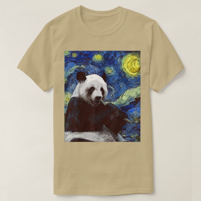 Camiseta Starry Night Giant Panda Cute Panda (Frente do Design)