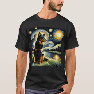 Camiseta Starry Night Lancashire Heeler Dog Van Gogh Lover