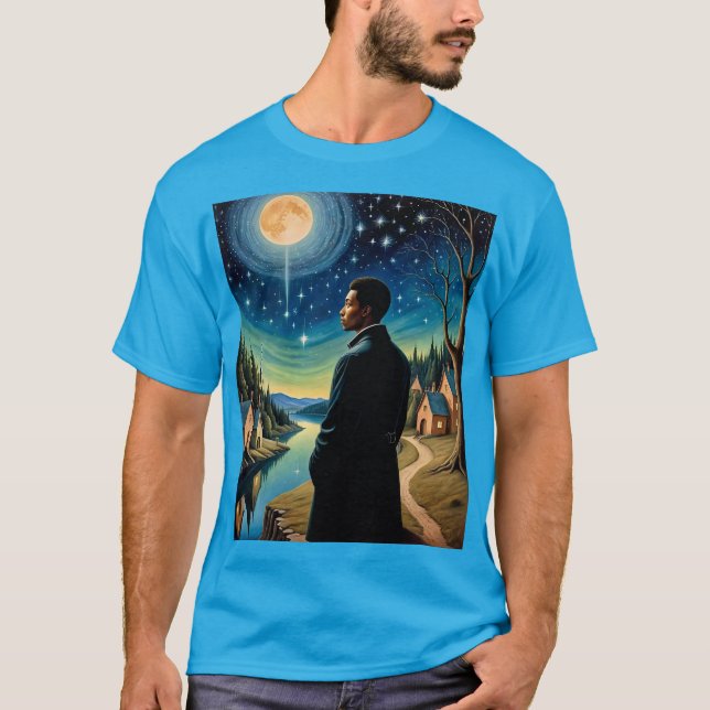 Camiseta Starry Night Moon Refletion T-Shirt (Frente)