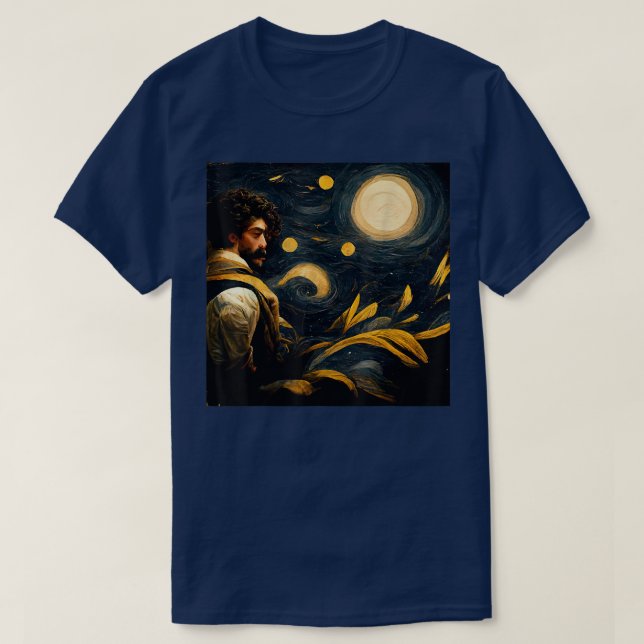 Camiseta Starry Night Painter Art Moonlight (Frente do Design)