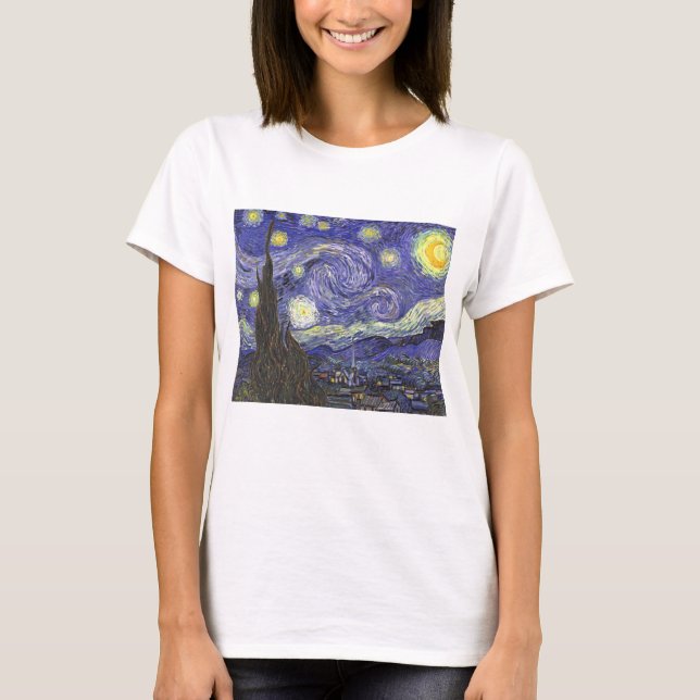 Camiseta Starry Night por Vincent van Gogh (Frente)