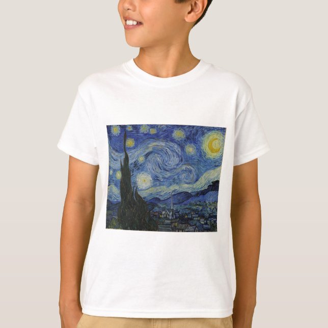 Camiseta Starry Night por Vincent Van Gogh (Frente)