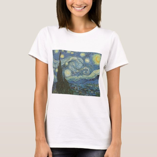 Camiseta Starry Night por Vincent Van Gogh (Frente)
