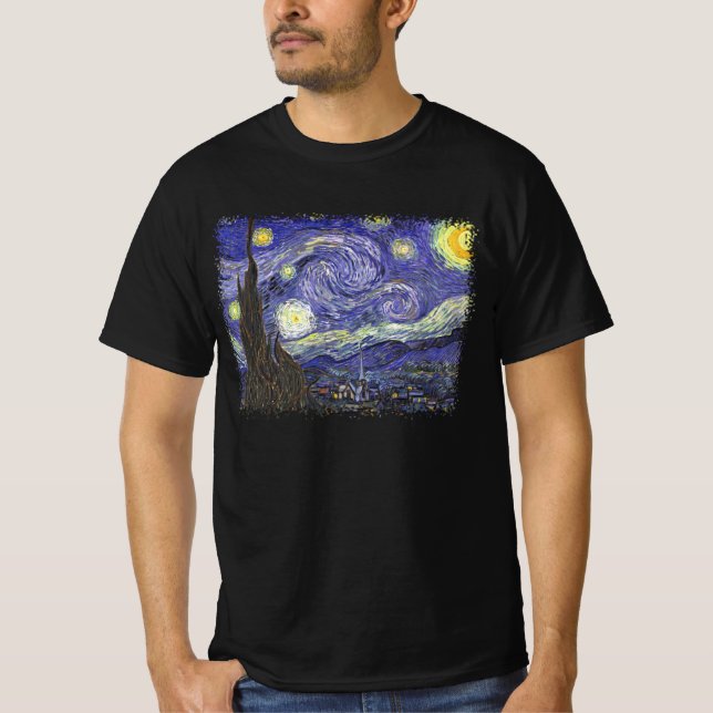 Camiseta Starry Night por Vincent van Gogh (Frente)