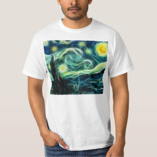Camiseta Starry Night Van Gogh Arte Fractal