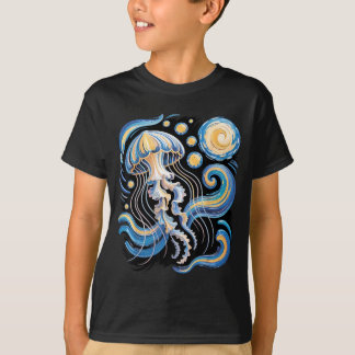 Camiseta Starry night van gogh jellyfish scuba diving surf