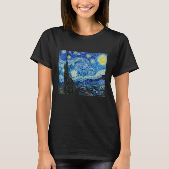 Camiseta Starry Night Vincent van Gogh Fine Art Painting (Frente)