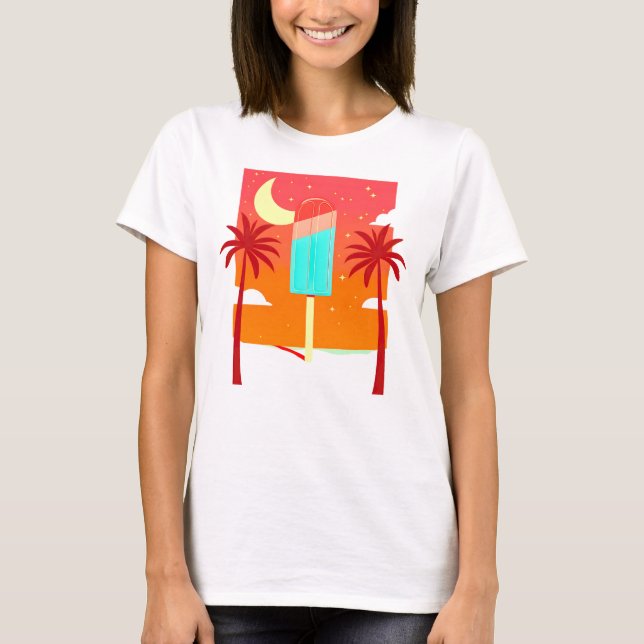 Camiseta Starry Summer Palm Ice Oasis (Frente)
